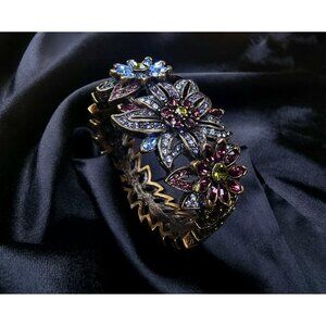 Vintage HEIDI DAUS  Floral Cuff Bracelet With Multicolored
